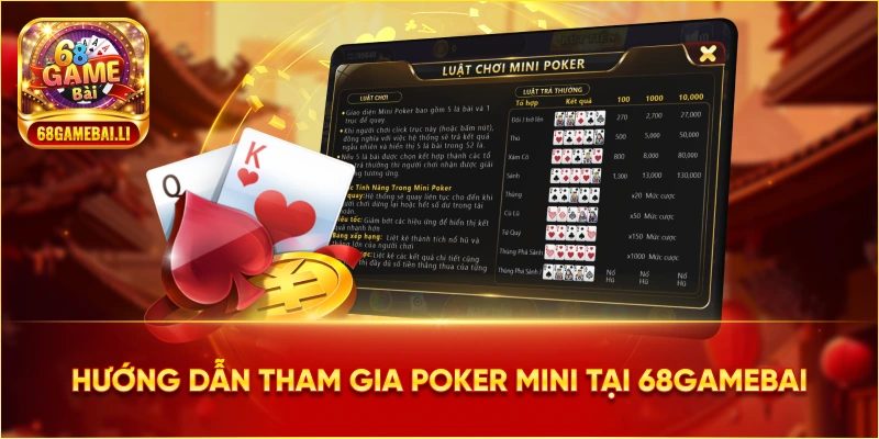 Hướng dẫn tham gia Poker Mini tại 68gamebai