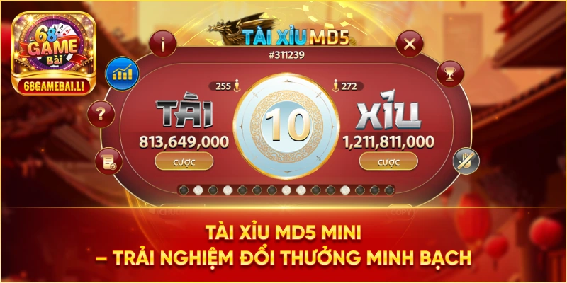 Tại sao Tài Xỉu MD5 Mini tại 68gamebai được yêu thích?